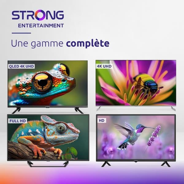 STRONG - TV FHD 40" (100 cm) - Google TV - Wifi - Bluetooth - HDR - Chromecast - Google Assistant - 3 Tuners - 3xHDMI (ARC) + 2xUSB