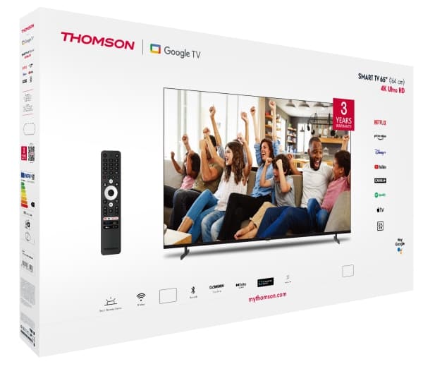 THOMSON 65UG4S14 UHD 4K SMART Google TV TV, sideben