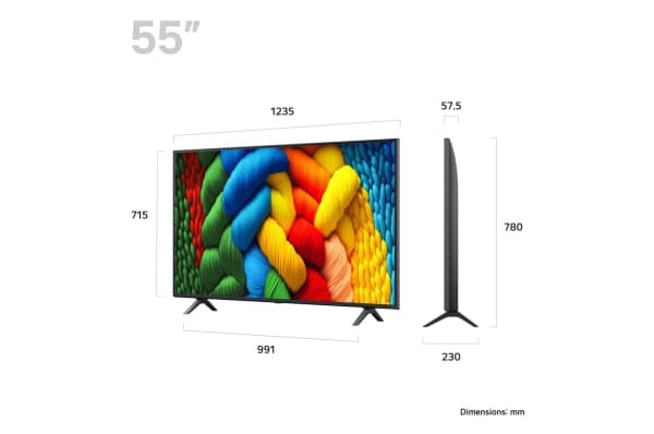 LG NanoCell AI 55NANO80A6B, 139,7 cm (55"), 3840 x 2160 piksler, NanoCell, Smart TV, Wi-Fi, Sort