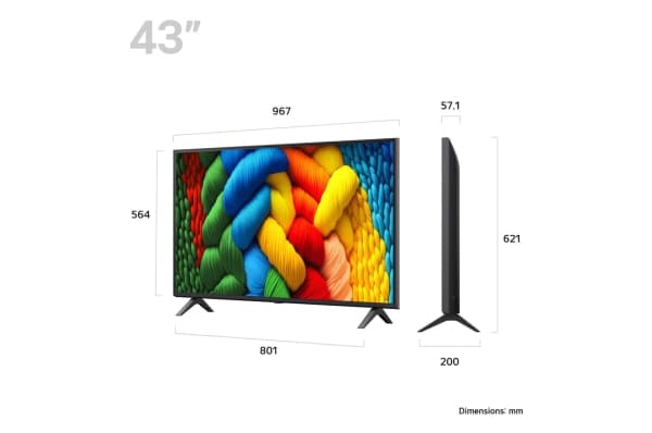 LG NanoCell AI 43NANO80A6B, 109,2 cm (43"), 3840 x 2160 pixlar, NanoCell, Smart-TV, Wi-Fi, Svart