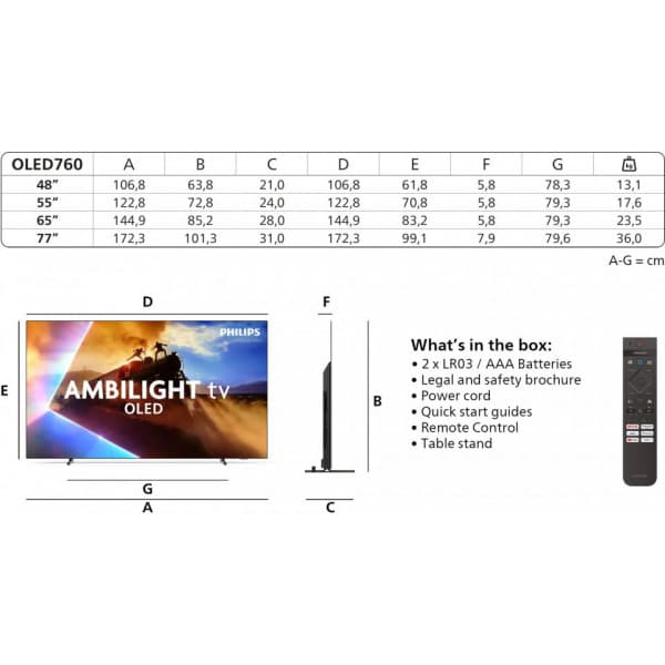 Philips 55" OLED760 – 4K Ambilight TV