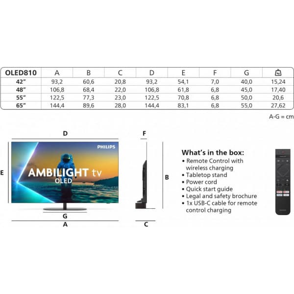 Philips 65" OLED810 – 4K Ambilight Google TV