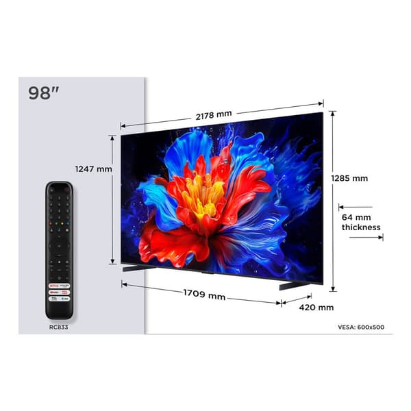 Smart TV TCL 98P8K 98" 4K Ultra HD HDR QLED