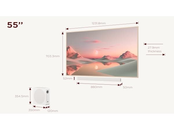TCL 55A300 Pro, 139,7 cm (55"), 3848 x 2160 piksler, QLED, Smart TV, Wi-Fi, Hvit