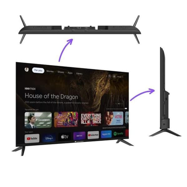TV QLED UHD 4K - CONTINENTAL EDISON - 50'' (127 cm) - Smart Google - Wifi Bluetooth - 4xHDMI - 2xUSB - CELED50SQLDV24B6