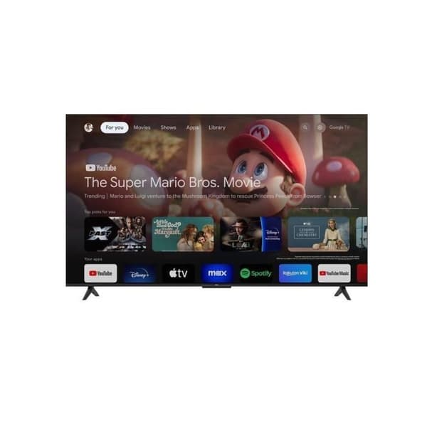 LED-TV 58' 4K UHD med kantlös design, HDR-kompatibilitet, Dolby Audio, Google TV, 3 HDMI-portar och 1 USB-port.