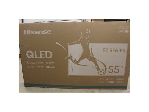 Hisense | QLED Smart TV | 55E7NQ | 55" | Smart TV | VIDAA OS | UHD | Black | DAMAGED PACKAGING