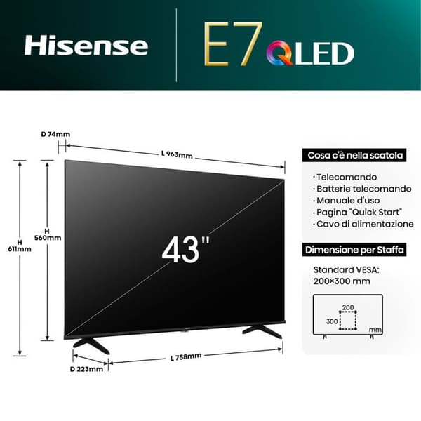HISENSE Produktmodell: 43'
