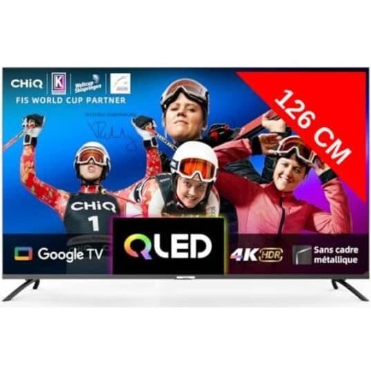 QLED 4K TV 126 cm CHIQ U50QM8V - Google TV - 50 tum - Smart TV - HDR10 - Dolby Audio Sound
