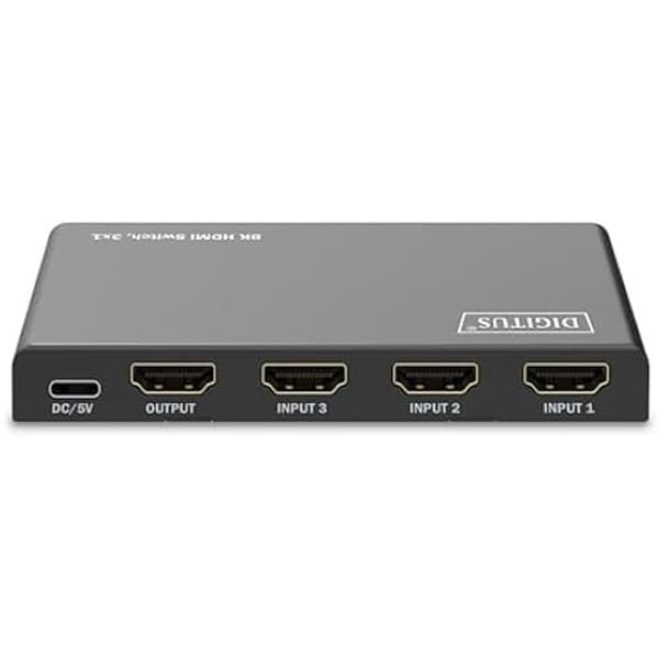 HDMI Switch - DIGITUS - DS-55333 - 3x1-3 in 1 Out - UHD 8K/60 Hz - HDCP 2.3 - HDMI 2.1