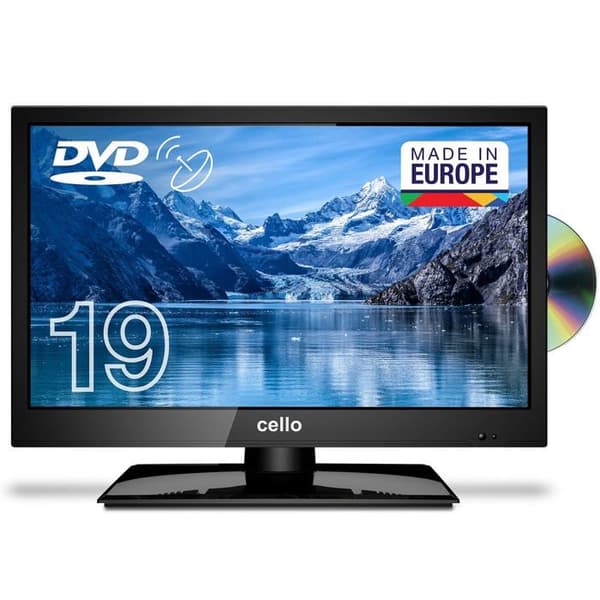 Cello LED-TV - C1920FSDE - 19 tums HD Ready LED-TV med integrerad DVD-spelare och Triple DVBT2 S2 Tuner Svart