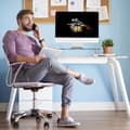 Miniatyrbild 3 av 6: Relaxdays Stöd för glas, TV-bricka för bärbara datorer, justerbar i höjd 9 till 11 cm, olika färger, transparent