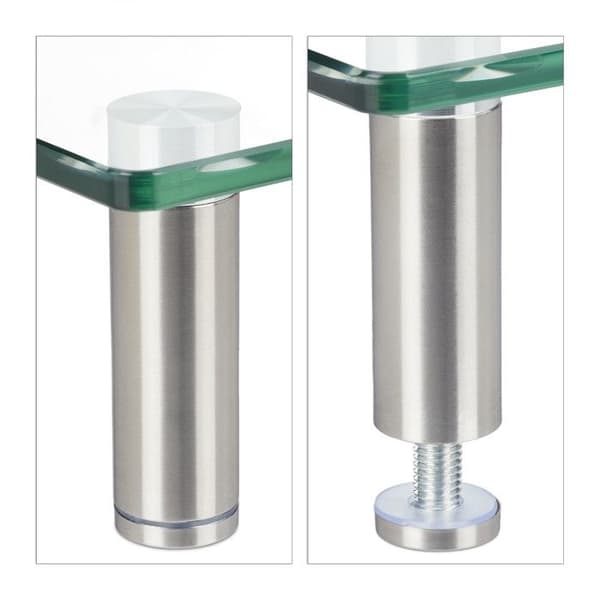 Relaxdays Stöd för glas, TV-bricka för bärbara datorer, justerbar i höjd 9 till 11 cm, olika färger, transparent