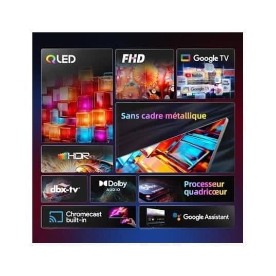 CHIQ TV QLED 100 cm L40QG7L - Google TV QLED