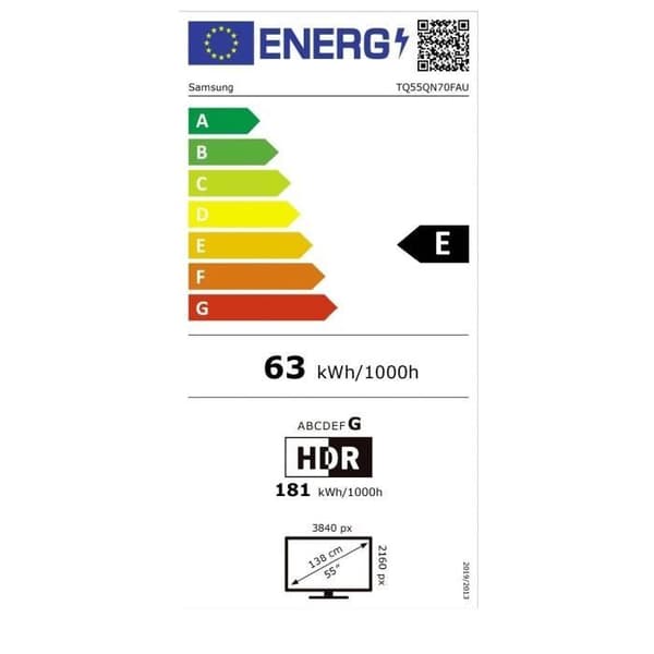 TV Neo QLED TQ55QN70F - TV Mini LED 55" (140 cm) - 4K UHD 3840x2160 - 144Hz - HDR10+ - Smart TV - Gaming Hub - 3xHDMI - WiFi