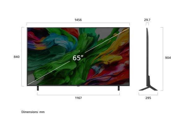 LG QNED evo AI 65 Inch QNED85 4k Smart TV 2025, 165.1 cm (65"), 3840 x 2160 pixels, QNED evo, Smart TV, Wi-Fi, Black
