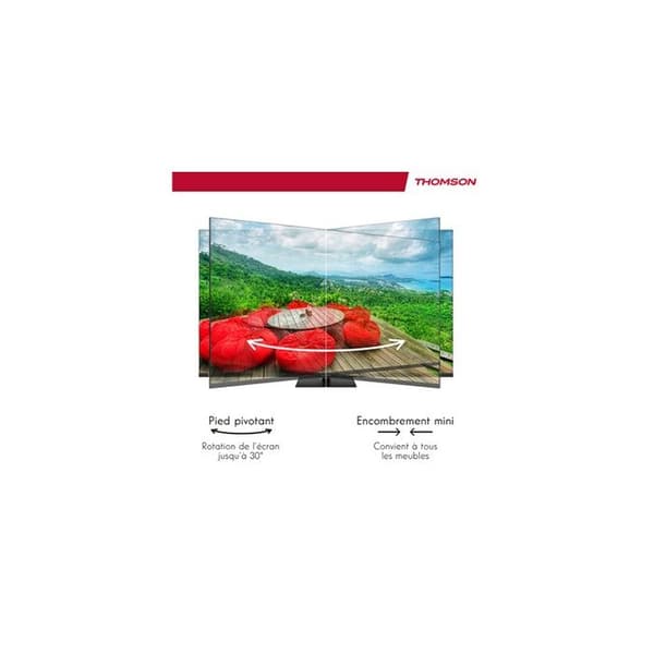 TV LED Thomson Google TV 50" QLED Pro med roterande centralstativ, 144Hz 127cm 2024