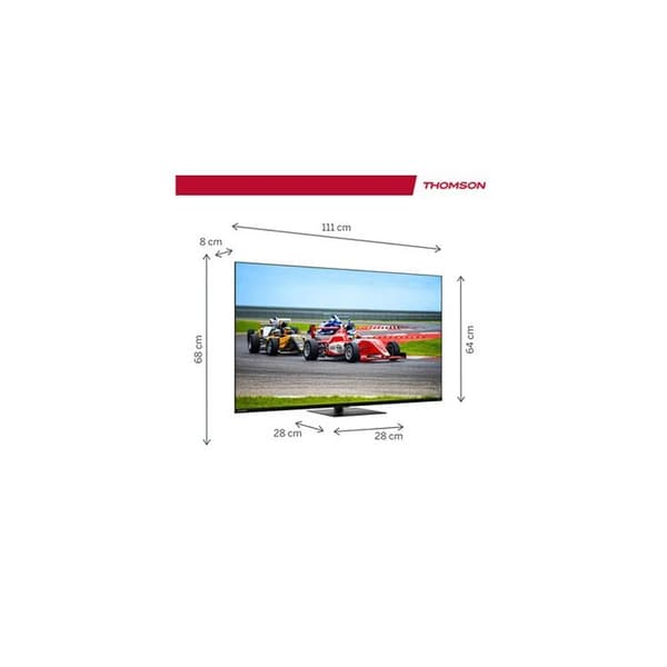 TV LED Thomson Google TV 50" QLED Pro med roterande centralstativ, 144Hz 127cm 2024