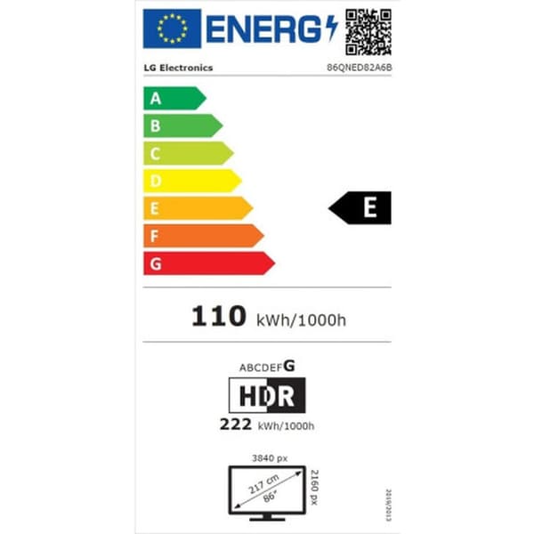 Smart TV LG 86QNED82A6B 86" 4K Ultra HD LED HDR Edge-LED QNED