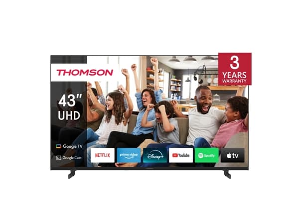 Thomson Q70 Series 43UG4S14, 109,2 cm (43"), 3840 x 2160 piksler, LED, Smart TV, Wi-Fi, Sort