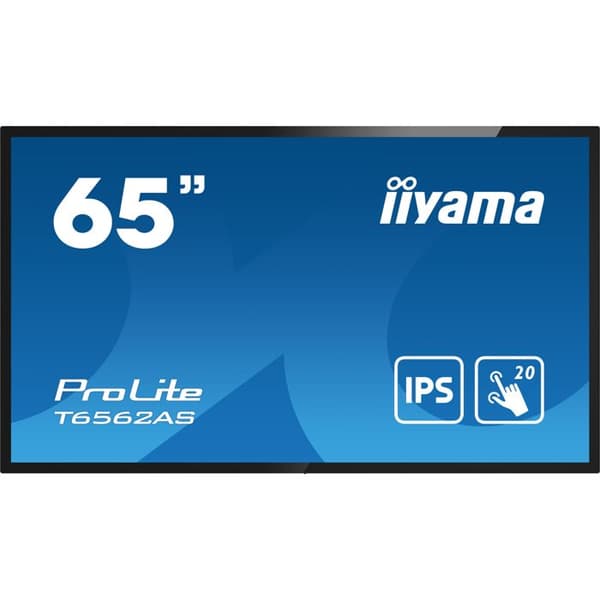 Platt LCD-skärm - IIYAMA - ProLite T6562AS - 65 tum - 4K UHD - Multiberöringsskärm Svart