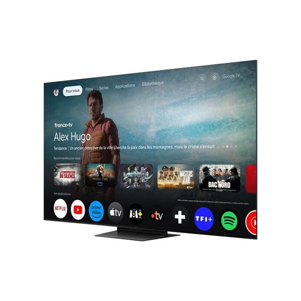 TV QD Mini LED Pro Tcl 75C79K 191 cm 4K UHD 2025 Borstad aluminium