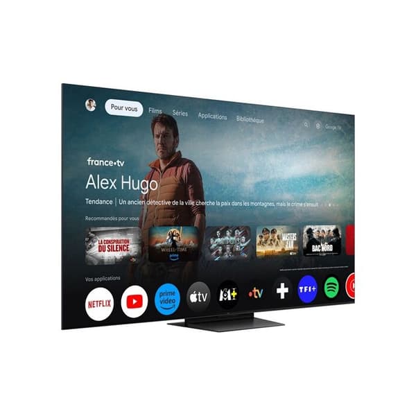 TV QD Mini LED Pro Tcl 75C79K 191 cm 4K UHD 2025 Borstad aluminium