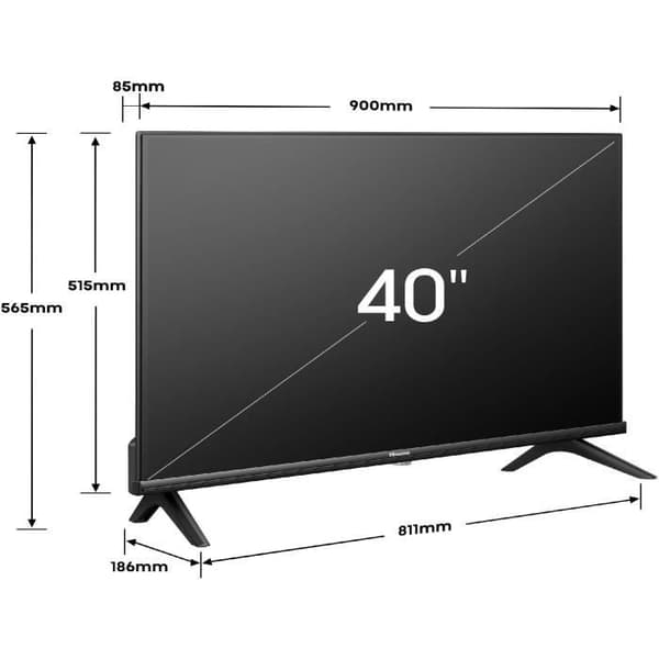 HISENSE 40A4N - 40" (100 cm) LED-TV - Ultratunna kanter - Full HD (1920x1080) - Smart TV - 2xHDMI
