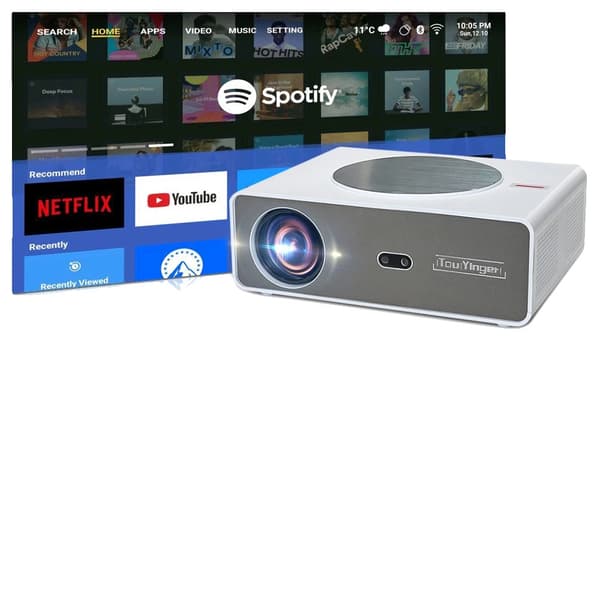Hjemmebiografprojektor, 4K opløsning, Bluetooth-forbindelse,Q11 Android