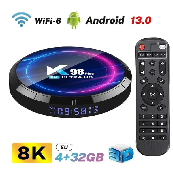 Smart TV Box, Android 13.0, WiFi 6, 8K-stöd,4-32g