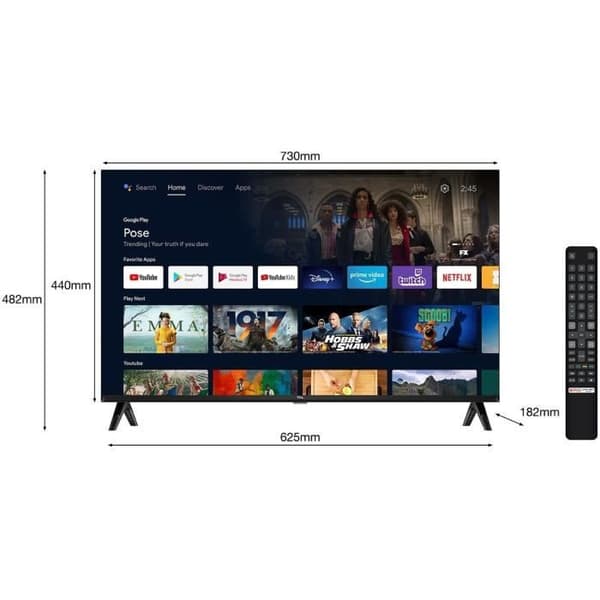 TCL 32FHD7900 - LED-TV 32" (81 cm) - Full HD 1920x1080 - HDR10 - Android-ansluten TV - 2xHDMI 1.4 - WiFi