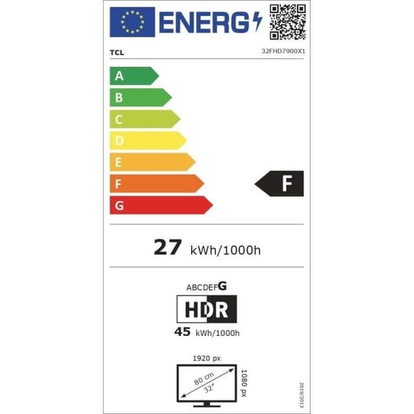 TCL 32FHD7900 - LED-TV 32" (81 cm) - Full HD 1920x1080 - HDR10 - Android-ansluten TV - 2xHDMI 1.4 - WiFi