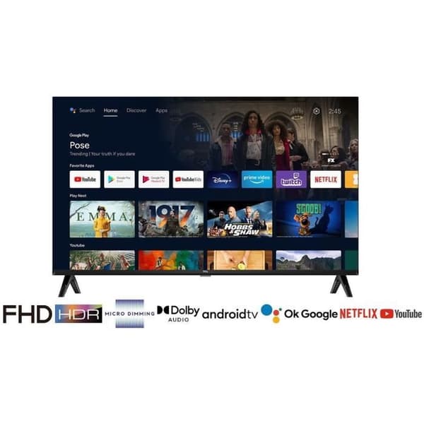 TCL 32FHD7900 - LED-TV 32" (81 cm) - Full HD 1920x1080 - HDR10 - Android-ansluten TV - 2xHDMI 1.4 - WiFi