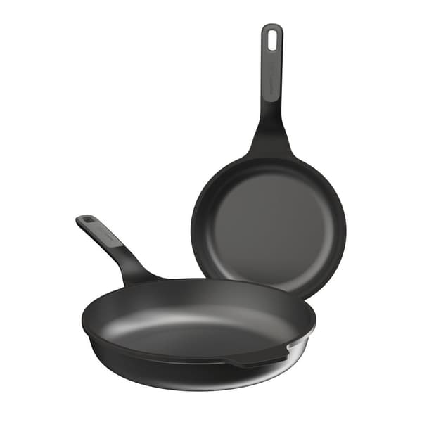 BergHOFF 3-delars stekpanneset - Uqonic Downdraft-serien med 24 cm och 28 cm pannor och matchande lock