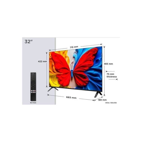 TV TCL QLED 32S5K 32? Full HD Smart TV Google TV Dolby Audio WiFi Bluetooth