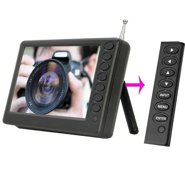 Bærbar Mini TV, 5 Tommer Skærm, 1500mAh Batteri