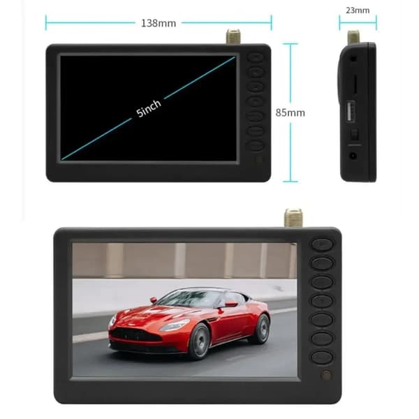 Bærbar Mini TV, 5 Tommer Skærm, 800 x 480 Opløsning