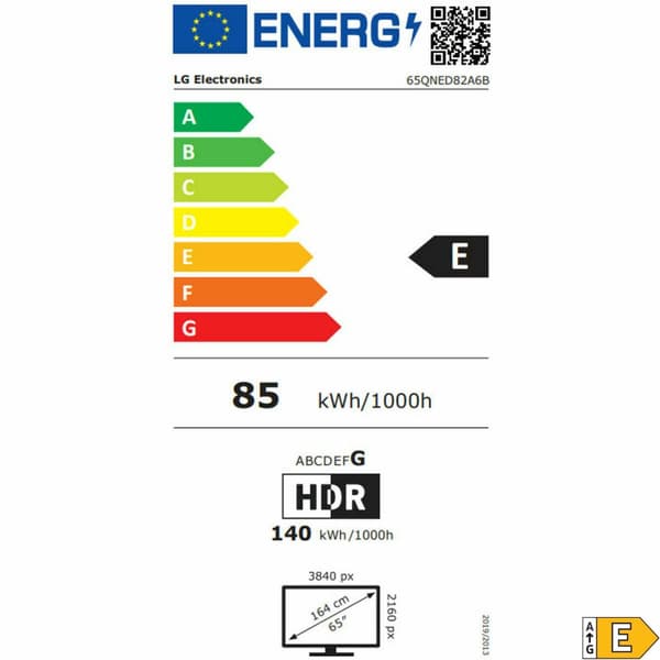 Smart TV LG 65QNED82A6B.AEU 4K Ultra HD 65" LED HDR Edge-LED QNED