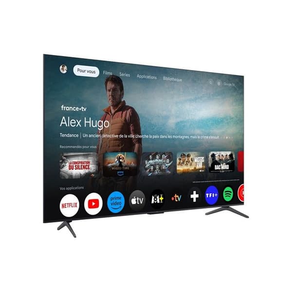 TV QD Mini LED Tcl 55C69K 140 cm 4K UHD 2025 Borstat aluminium