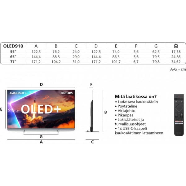 Philips 55" OLED910 – 4K OLED+ Ambilight Google TV