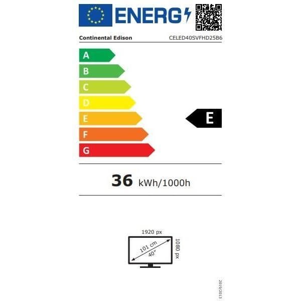 LED-TV - CONTINENTAL EDISON - CELED40SVFHD25B6 - FHD 40" (101 cm) - SMART VIDAA - 3xHDMI, 2xUSB - Svart