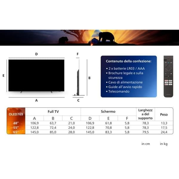 TV OLED - Philips - 48OLED769 - 48 tum - 4K UHD - Ambilight - Dolby Vision