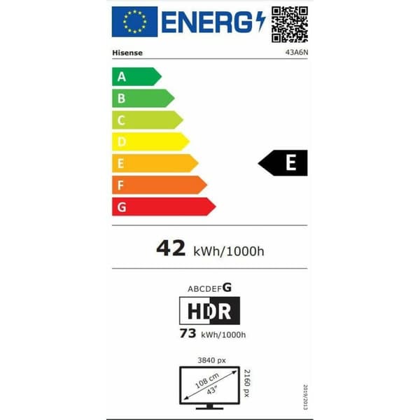 Smart TV Hisense 43A6N 43" 4K Ultra HD LED HDR D-LED QLED