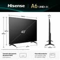 Miniatyrbillede 2 af 11: Smart TV Hisense 43A6Q 43" 4K Ultra HD LED HDR D-LED