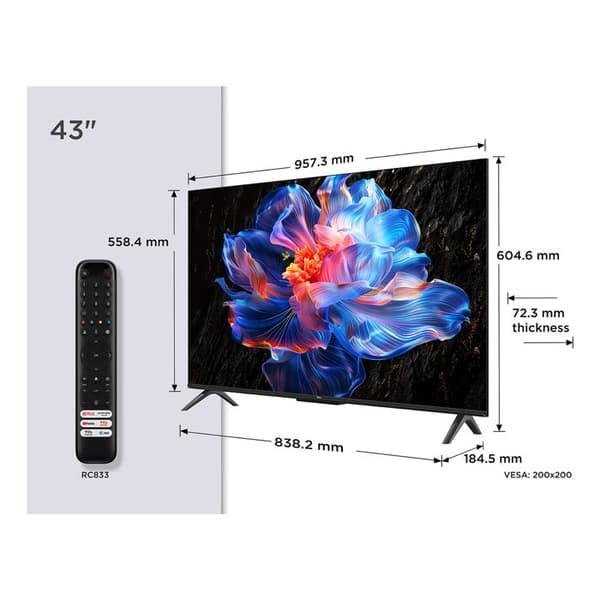 TV LED 43'' - TCL - 43P69K - 4K UHD - Smart TV - Dolby Audio