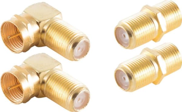 shiverpeaks ®-BASIC-S--Adapter-SET, 2x F-vinkeladapter, F-stik/ F-stik + 2 x F-dobbeltfatning, forgyldt (BS15-301014)