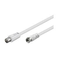Wentronic Goobay SAT/antenneforbindelseskabel, hvid, 2,5 m - F-stik <=> IEC/koaksialstik (11727)