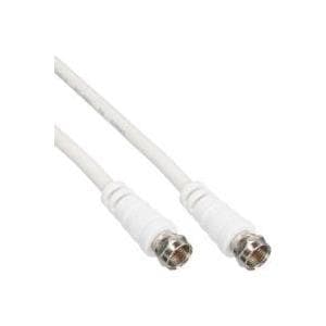 InLine - RF-kabel - F-stik (M) til F-stik (M) - 50 cm - Dobbeltskærmet koaksialkabel - Hvid (69350)