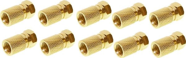 SHVP 85012-10AG - F-liitin 7.5 kullattu isolla mutterilla 10 (BS85012-10AG)