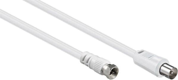 S-Impuls F (m) - Coax IEC (m) koaksialkabel / hvid - 1,5 meter